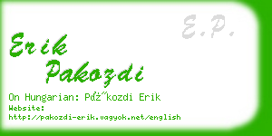 erik pakozdi business card